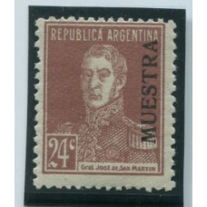ARGENTINA 1923 GJ 571 ESTAMPILLA NUEVA CON GOMA SOBRECARGA MUESTRA